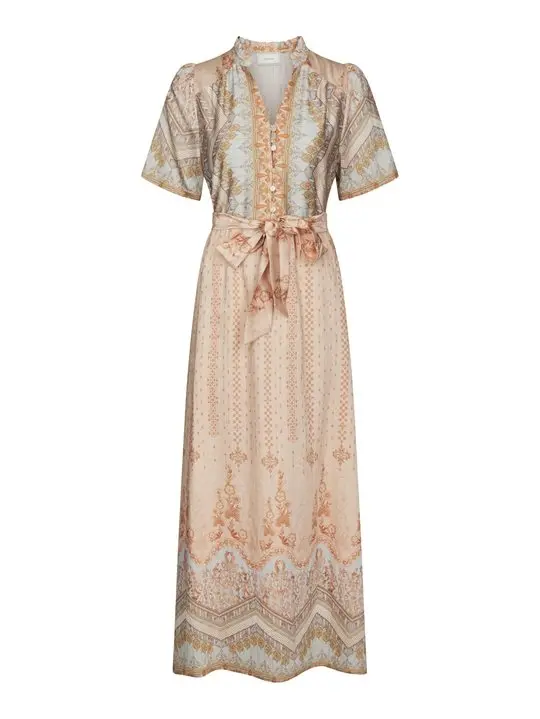 Neo Noir Neo Noir - Moviana Flower Border Dress - Flower Peach