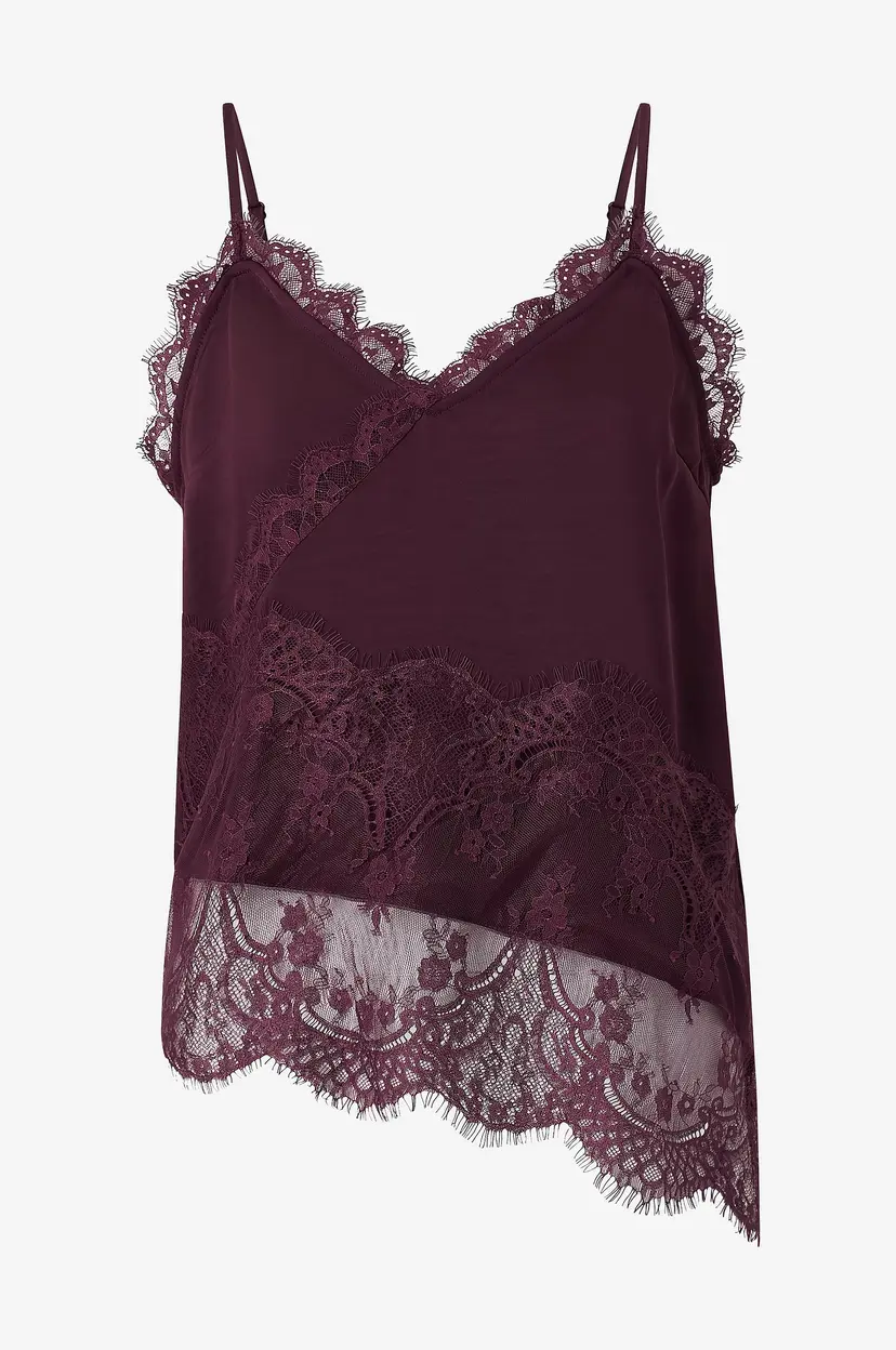 Vero Moda Undertøystopp vmJulia Singlet Lace Assymetric - Rød