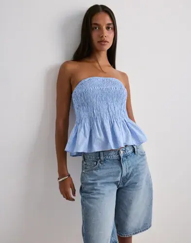 Vero Moda Vero Moda - Blå - Vmglow Smock Bandeau Top Wvn