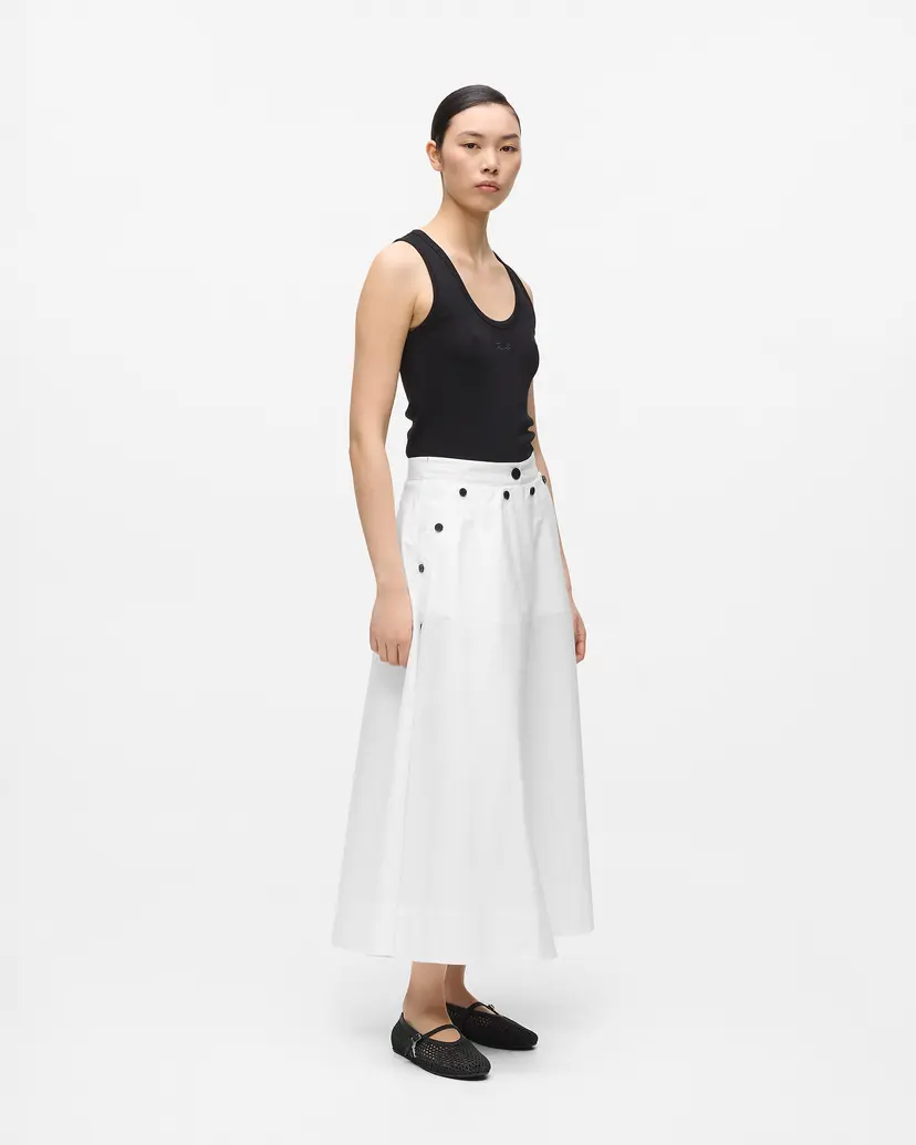 Karl Lagerfeld Karl Lagerfeld Poplin White Skirt