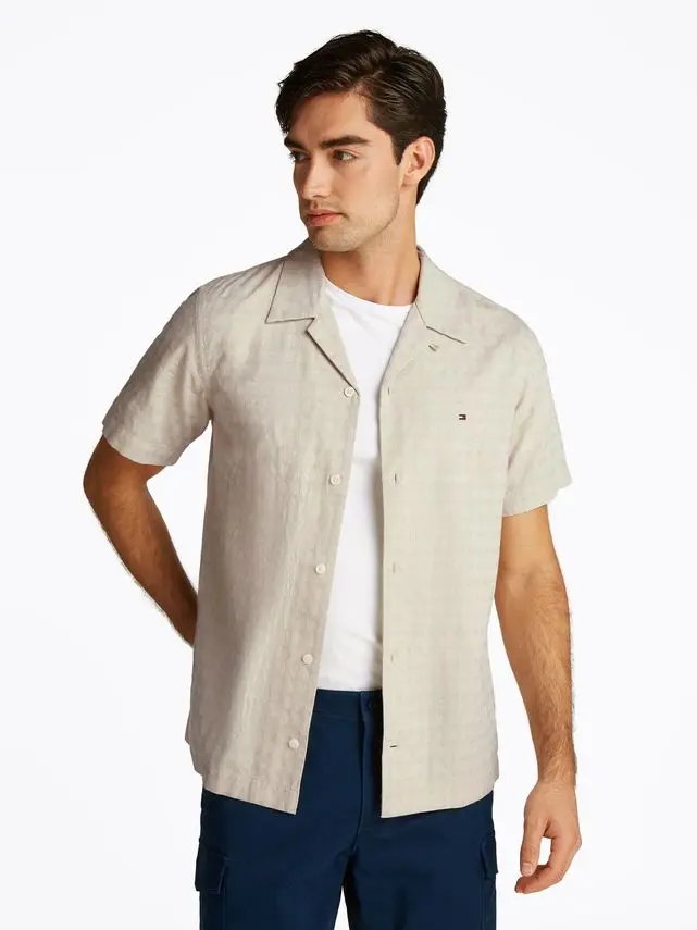 Tommy Hilfiger COTTON LINEN DOBBY SS RF SHIRT