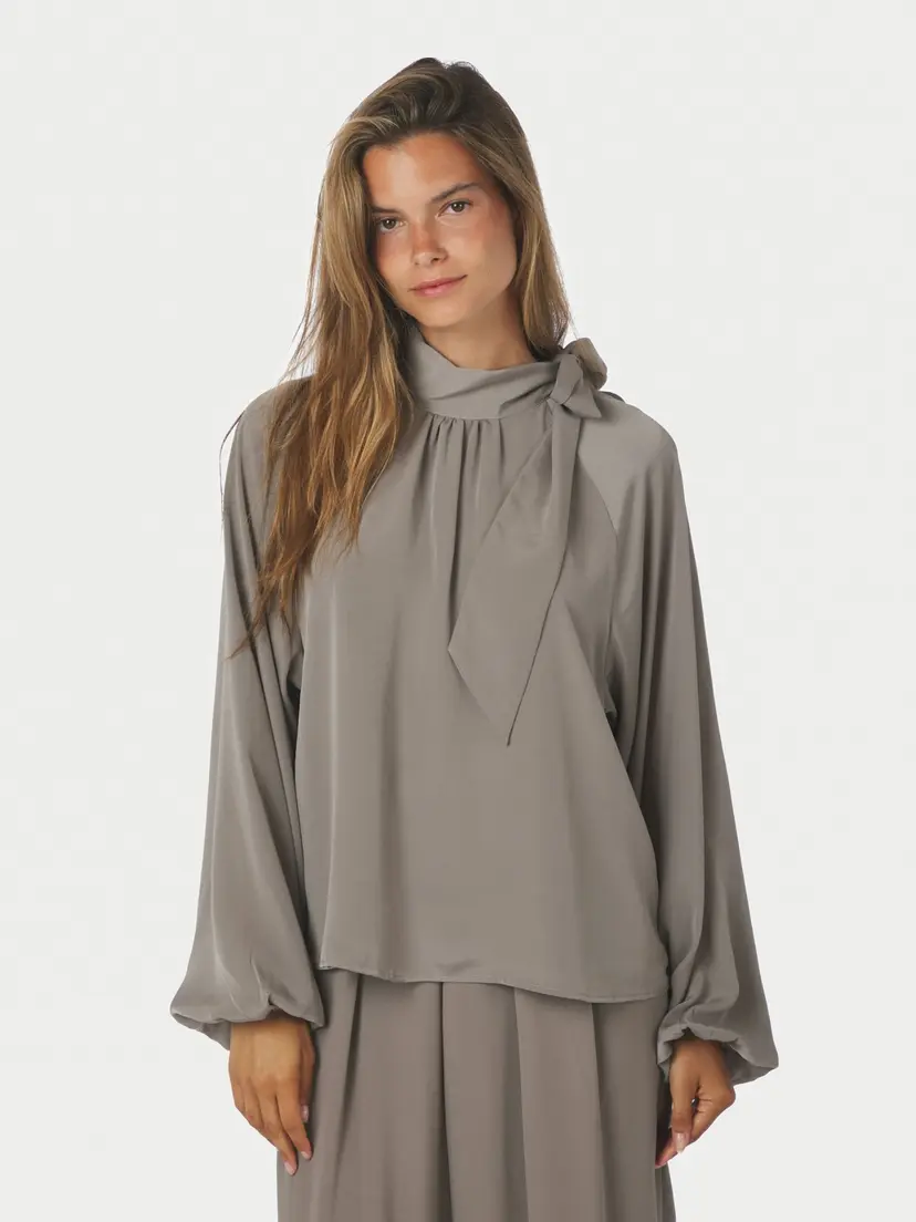 Neo Noir Saline Blouse Warm Grey