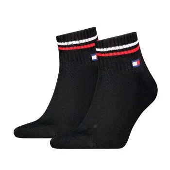 Tommy Hilfiger Tommy Men Uni TJ Iconic Quarter Socks Strømper 2P Svart Str 35/38