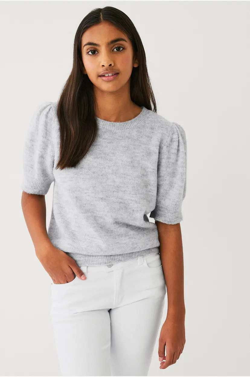 Ellos Collection Topp med puffermermer - Grå