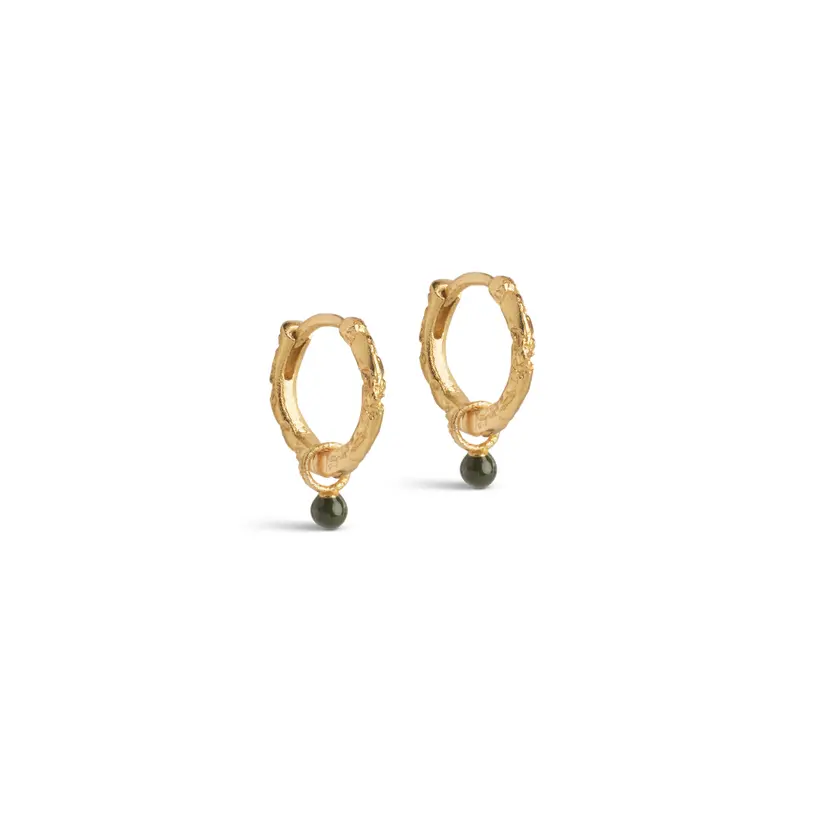 Enamel Enamel - Belle Khaki Hoops i forgyldt messing - E245GB-Khaki