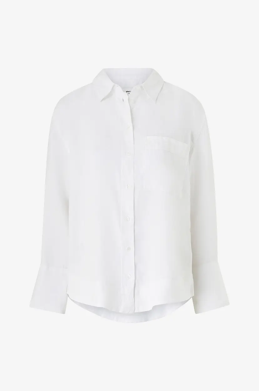 Gina Tricot Linskjorte Linen Shirt - Hvit