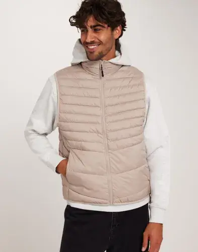 Jack & Jones Jack & Jones Jjestate Packable Bw Collar Noos Vester Beige