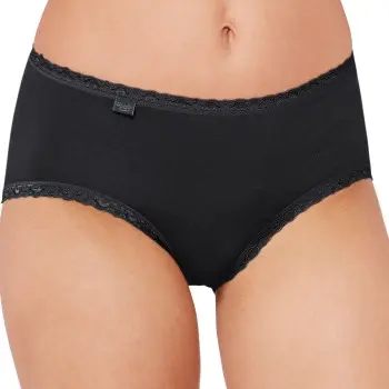Sloggi Sloggi Truser 3P 24 7 Cotton Lace Midi Briefs Svart bomull 38 Dame
