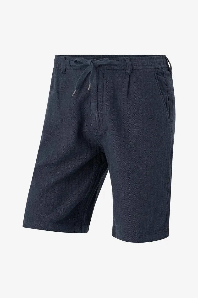 Lindbergh Shorts Linen Blend Herringbone Short - Blå
