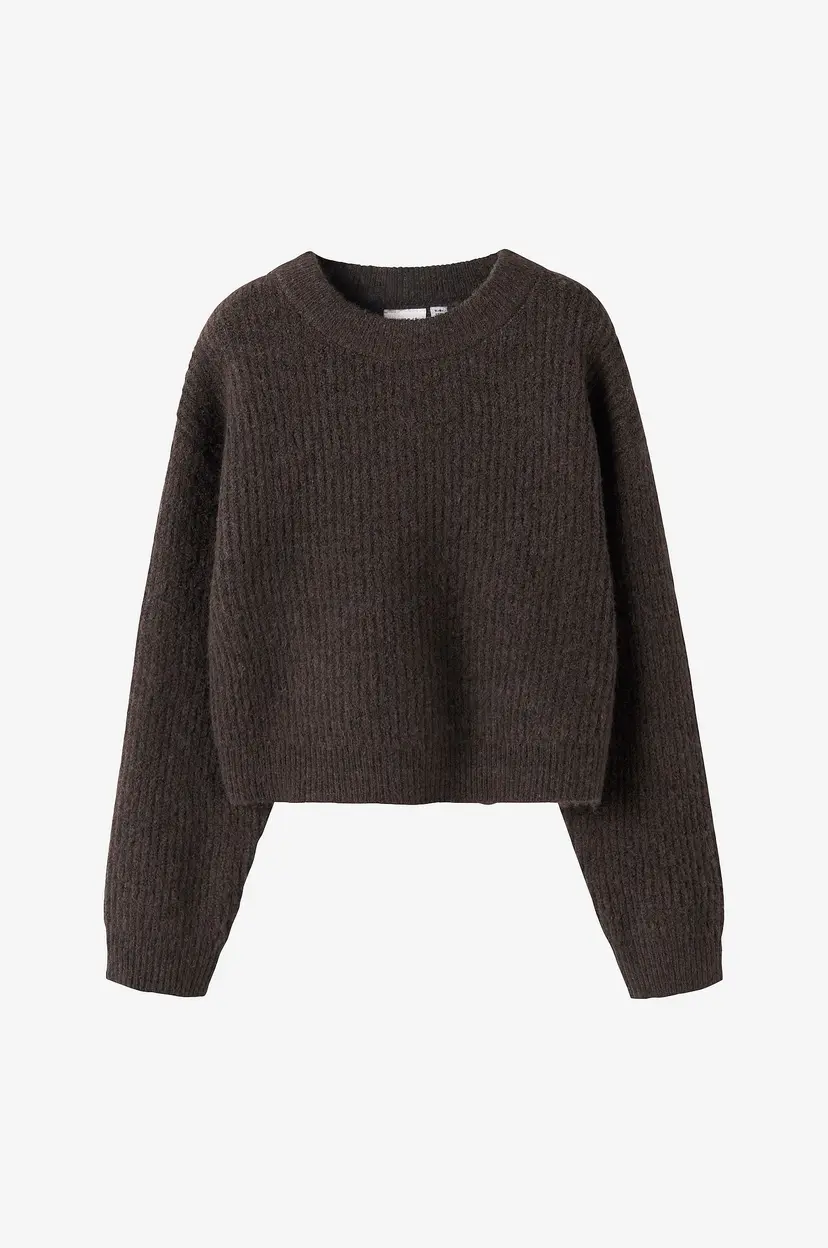 NAME IT Pullover nkfHolly LS Boxy Short Knit - Brun