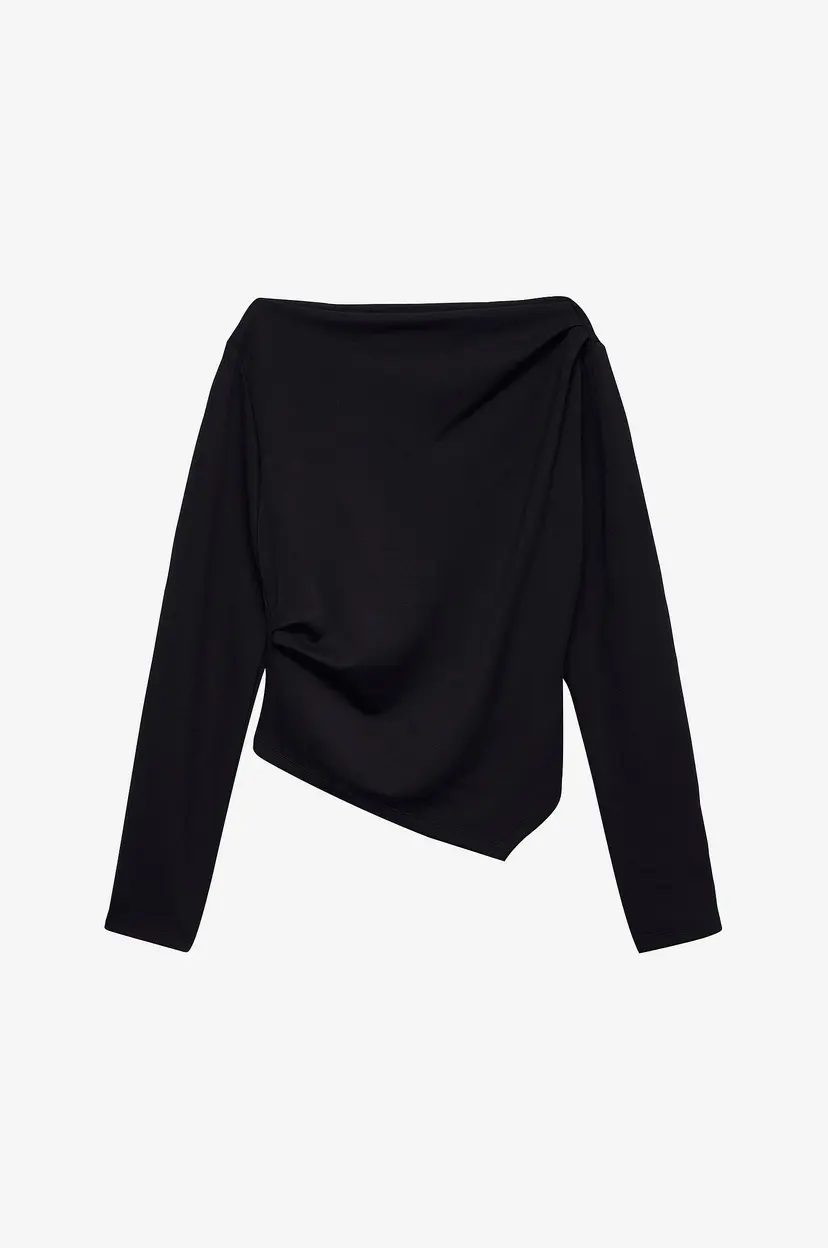 Vero Moda Topp vmMille LS Boatneck Short Top Jrs N - Svart
