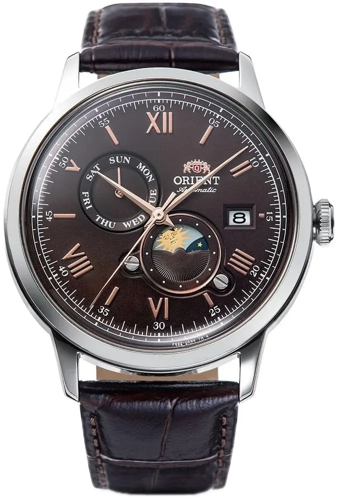 Orient Orient Herreklokke RA-AK0804Y Sun And Moon Brun/Lær Ø41.5 mm