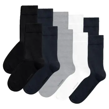 Björn Borg Björn Borg Strømper 10P Essential Long Socks Svart/Marine/Hvit Herre