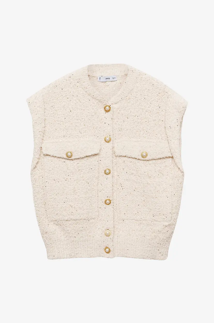 Mango Vest Cardigan Vest Hepburn - Beige