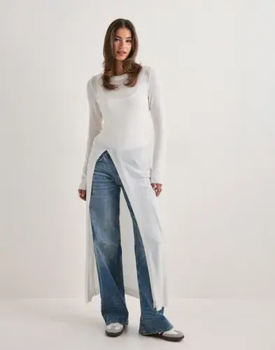 Vero Moda Vero Moda - Hvit - Vmbenita Ls Long Knit Pullover Exp