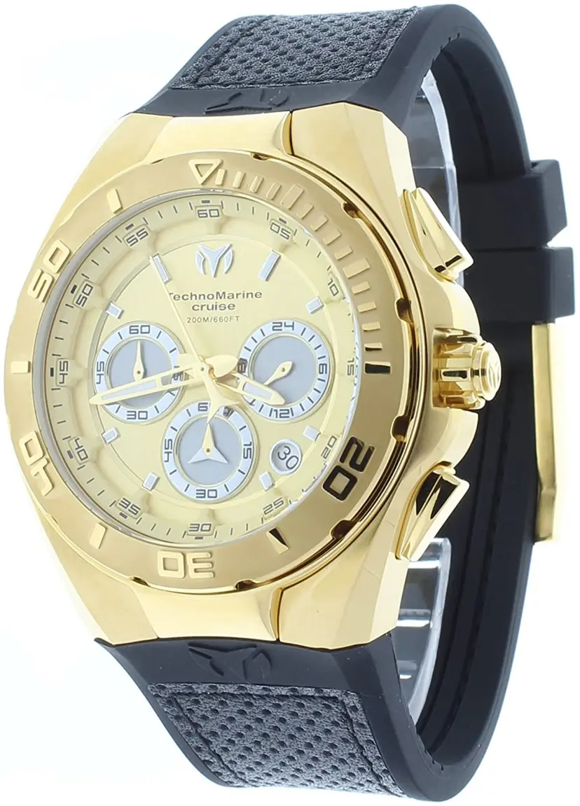 Technomarine Technomarine Herreklokke TM-117004 Gull/Lær Ø45 mm