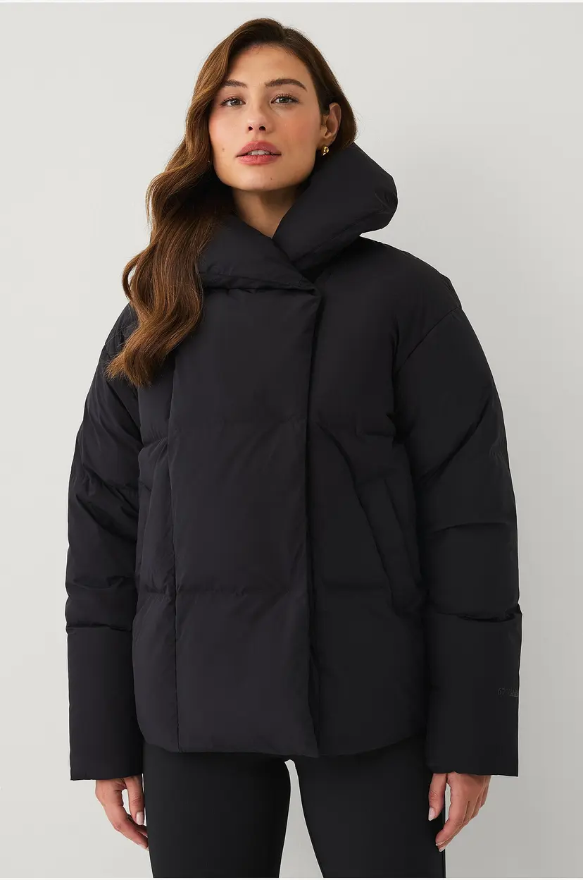 Áhkká Dun jakke Warm Quilted Jacket With Shawl - Svart