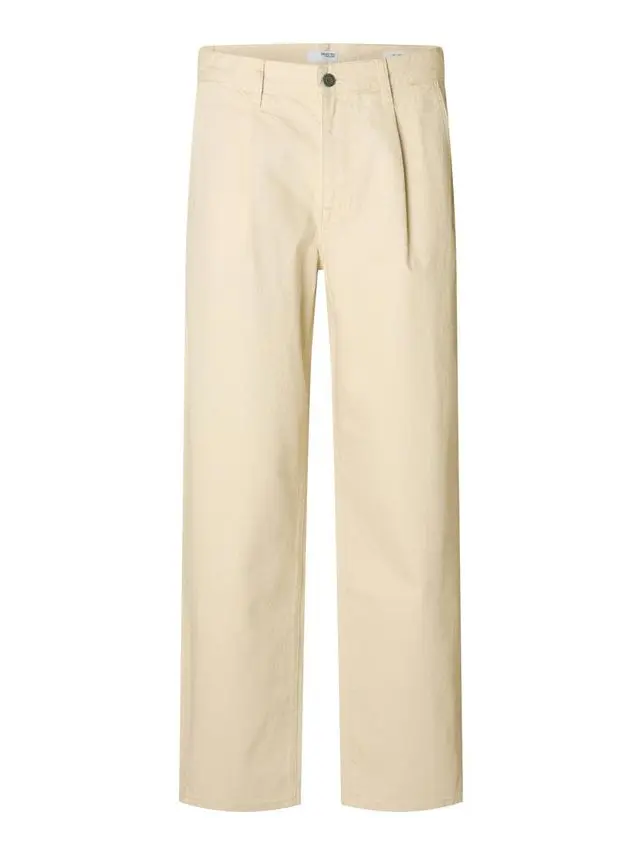 SELECTED SLH220-LOOSE KOBE PLEAT 5511 ECRU J
