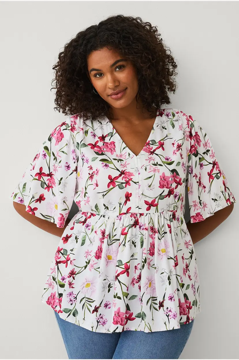 Ellos Plus collection Tunika med V-hals - Rosa