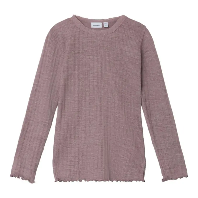 NAME IT Name It - Trøye i Ull og Silke Jr Rib Wossa Purple Dove