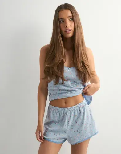 Hunkemöller Hunkemöller - Blå - Cami Pointelle Lace Flower
