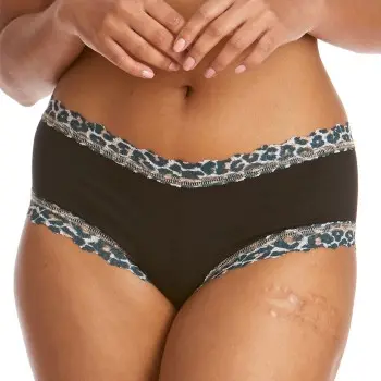 Hanky Panky Hanky Panky Truser 2P Classic Cotton Boyshort Svart mønstret bomull Medium Dame