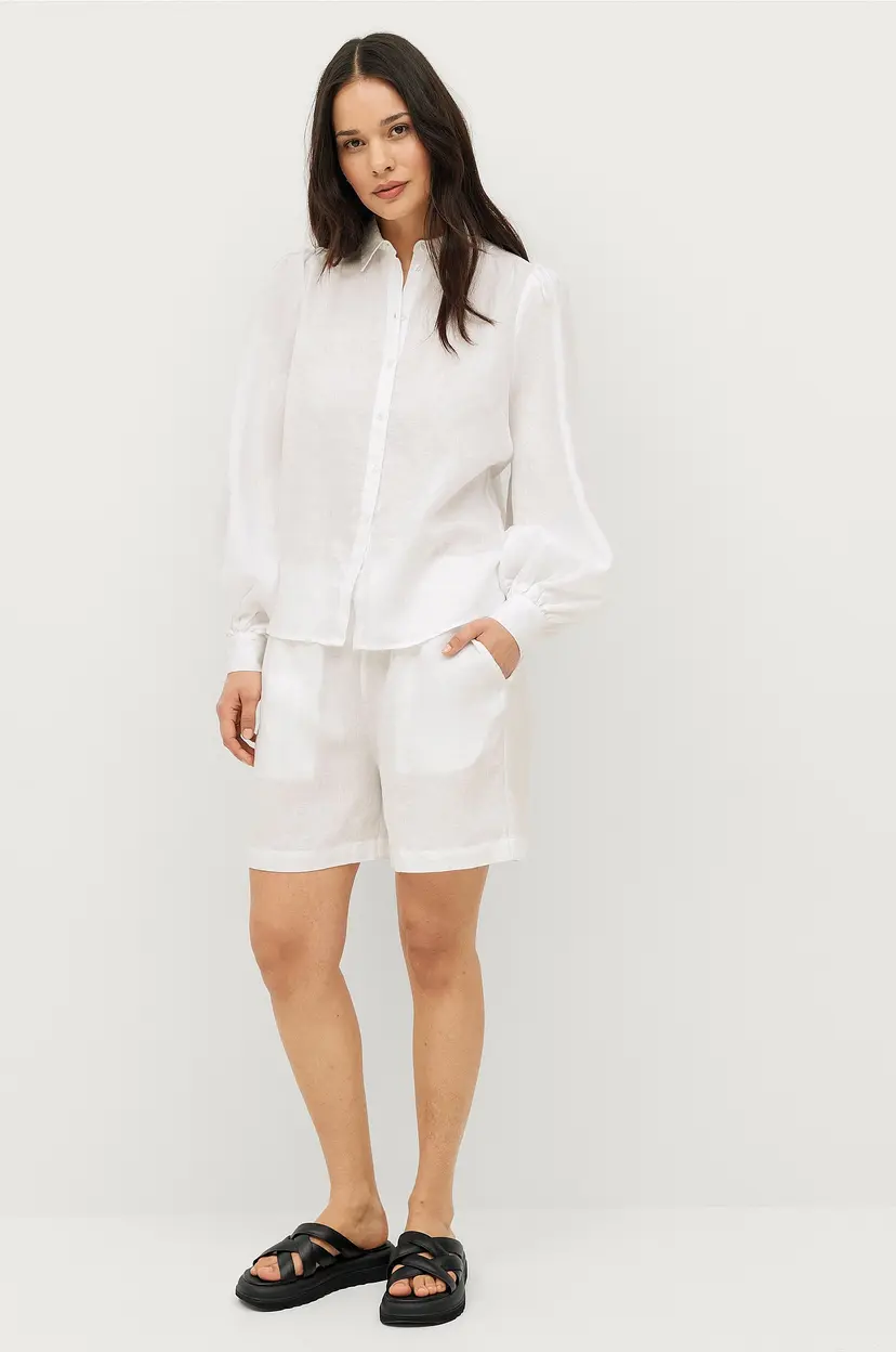 Ellos Collection Shorts Lea Linen - Hvit