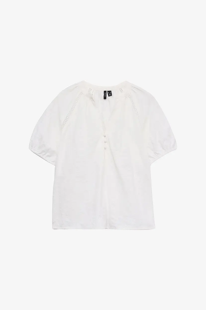 Vero Moda Bluse vmJutty SS Top Wvn - Hvit