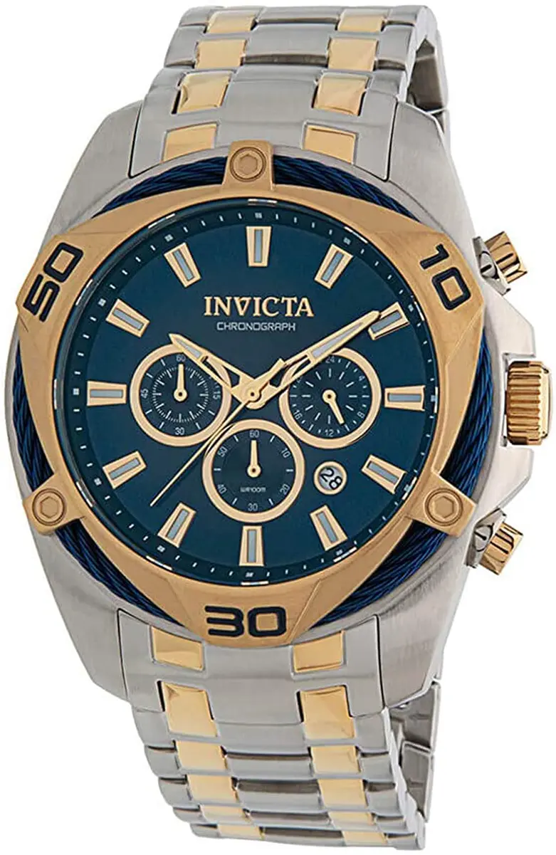 Invicta Invicta Herreklokke 34125 Bolt Blå/Gulltonet stål Ø50 mm