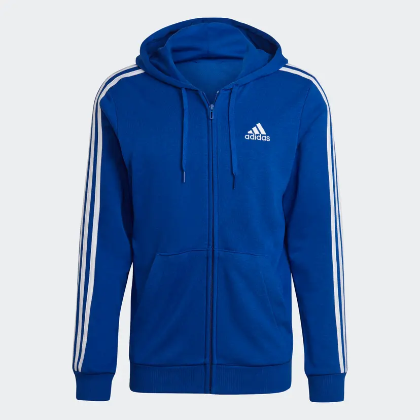 Adidas Essentials French Terry 3-Stripes Full-Zip Hettegenser