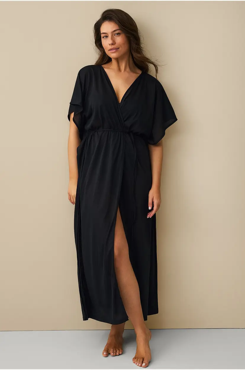 Ellos Collection Kaftan strandkjole - Svart