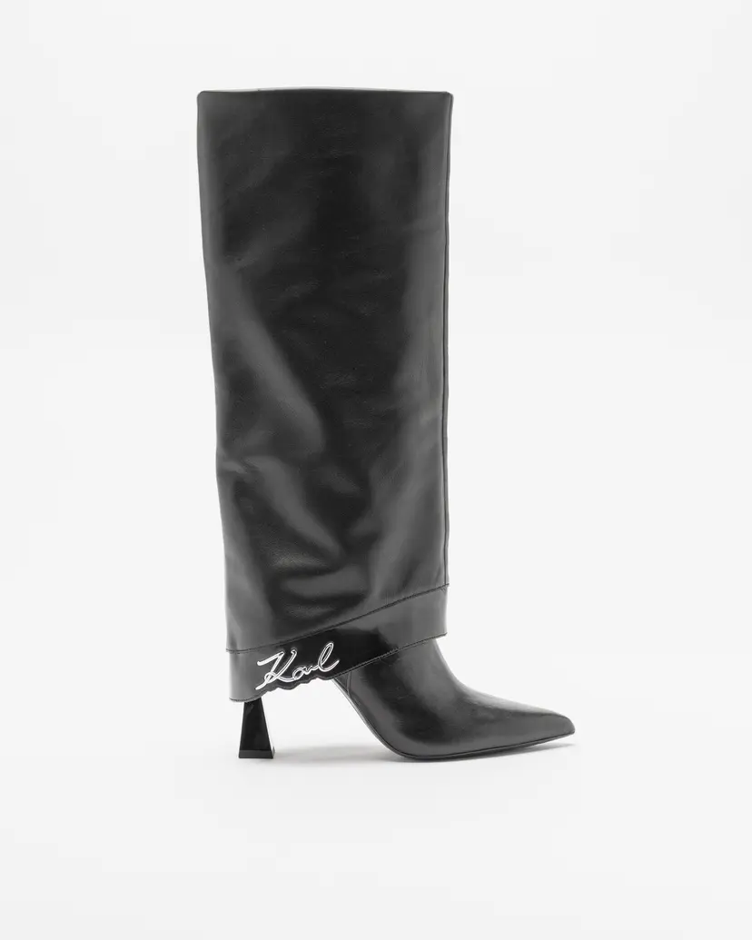 Karl Lagerfeld Karl Lagerfeld DEBUTANTE Fold Down Hi Black Knee high boots