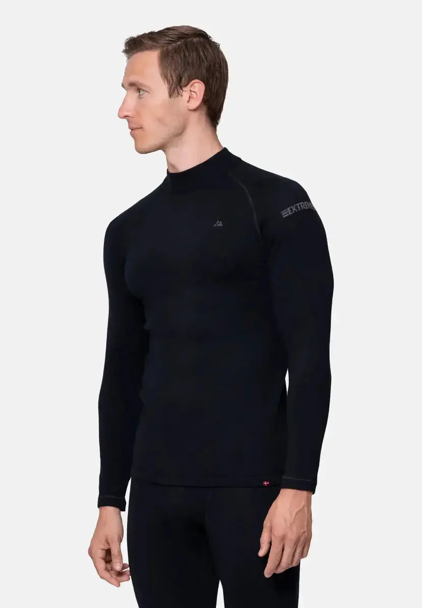 DANISH ENDURANCE EXTREME MERINO SKIUNDERTRØJE fra DANISH ENDURANCE, Sort, L, Fugttransporterende og temperaturregulerende merinould