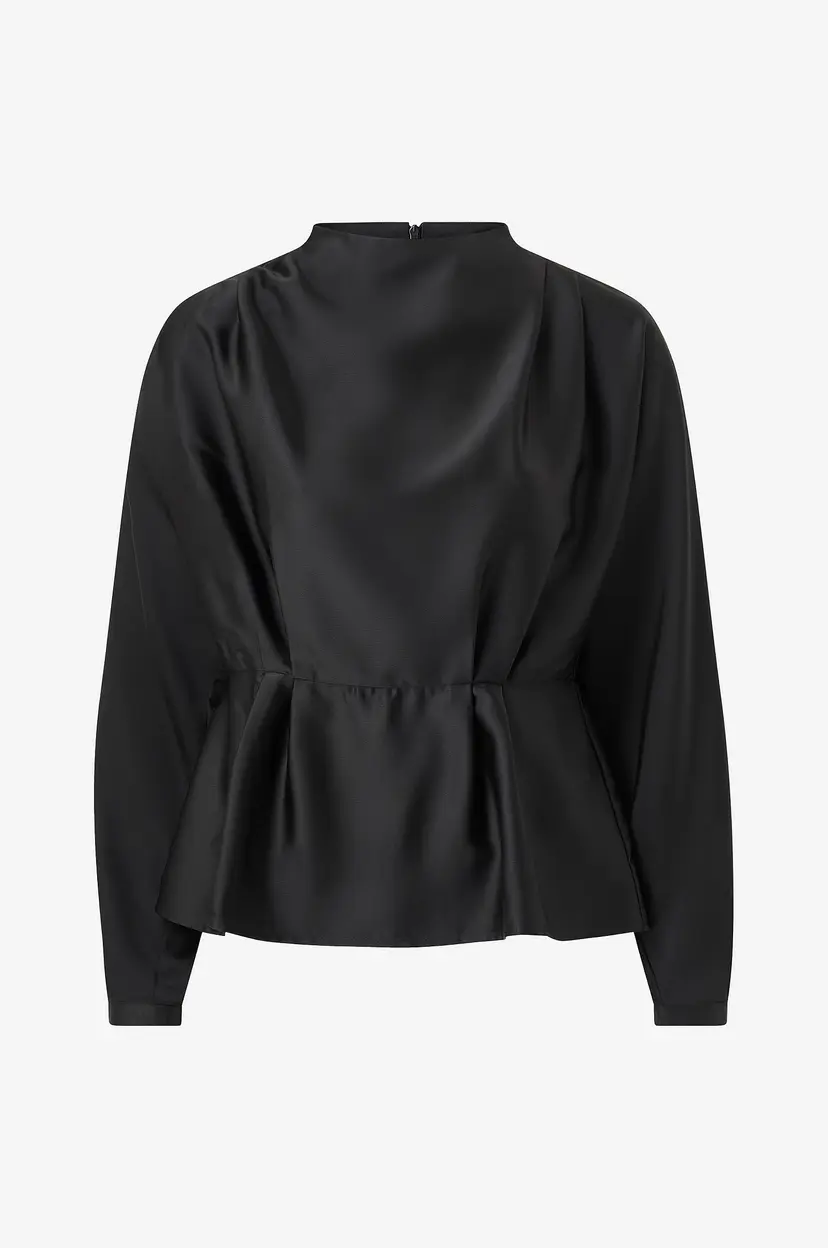 Y.A.S Bluse Yaspella Ls Funnel Neck Top S. - Svart
