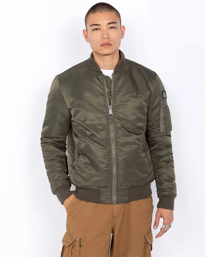 Schott Schott Recycled Nylon MA-1 Bomberjakke Army Khaki