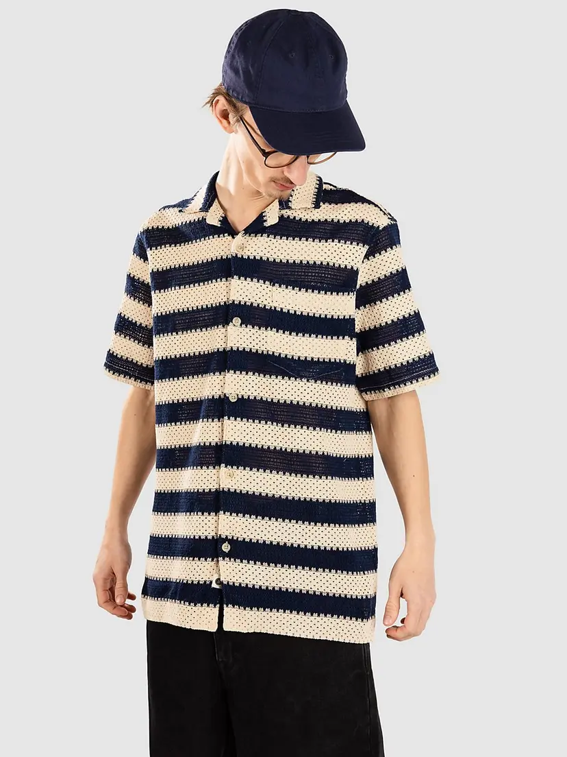 Anerkjendt Anerkjendt Akleander Stripe Lace Skjorte blå
