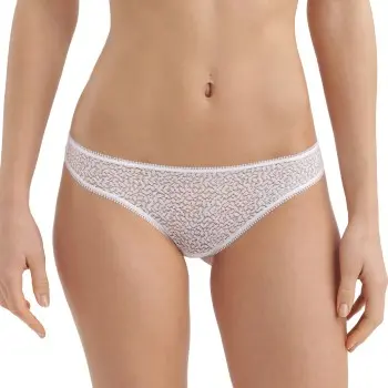 DKNY DKNY Truser Modern Lace Trim Thong Hvit nylon Dame