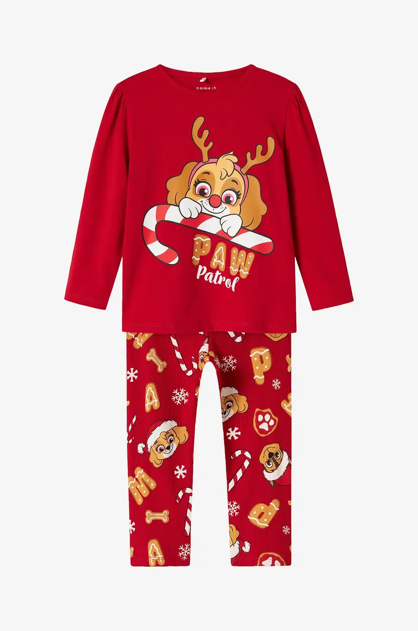 NAME IT Pysjsett nmfSarba Paw LS - Rød
