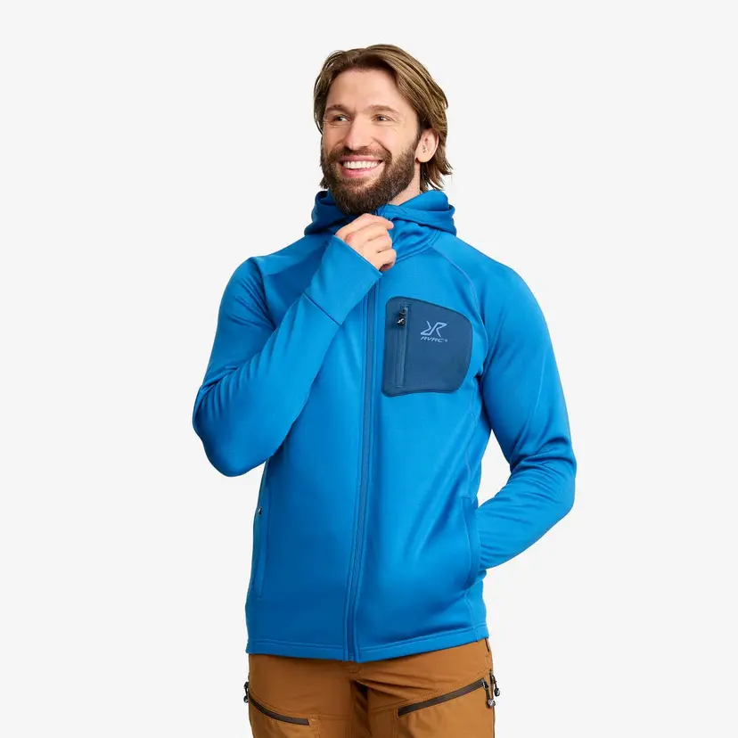RevolutionRace Evolution Stretch Fleece Hoodie Herre Classic Blue