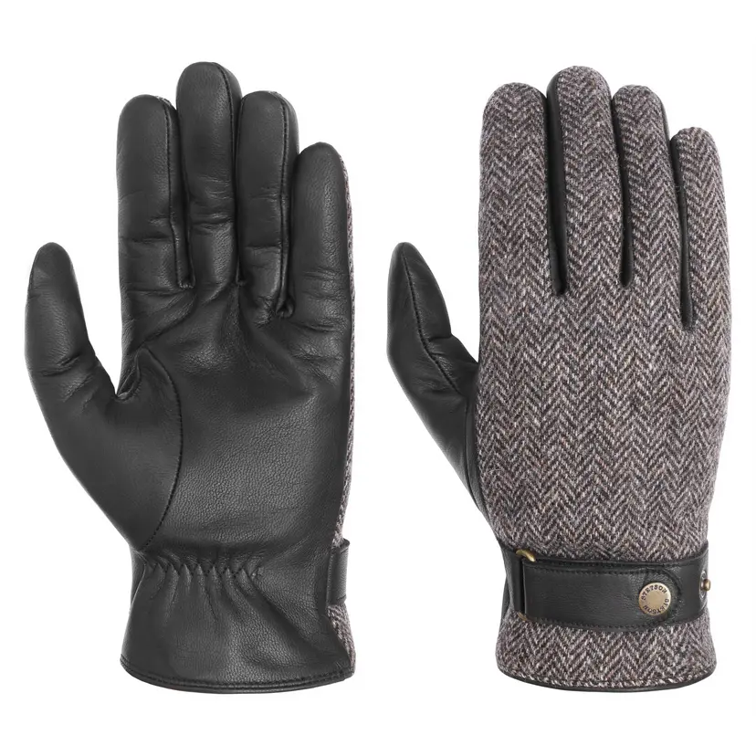 Stetson Stetson Woolrich Leather Gloves Black
