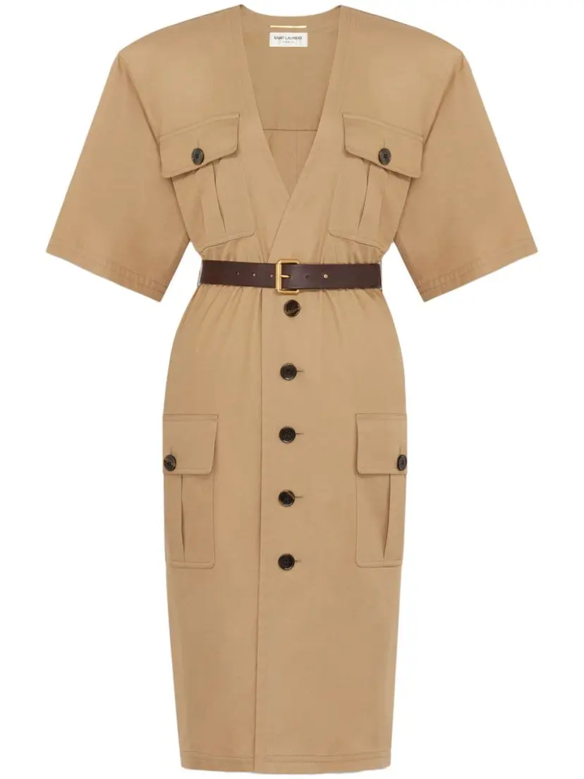 Saint Laurent Saint Laurent Midikjoler – Beige