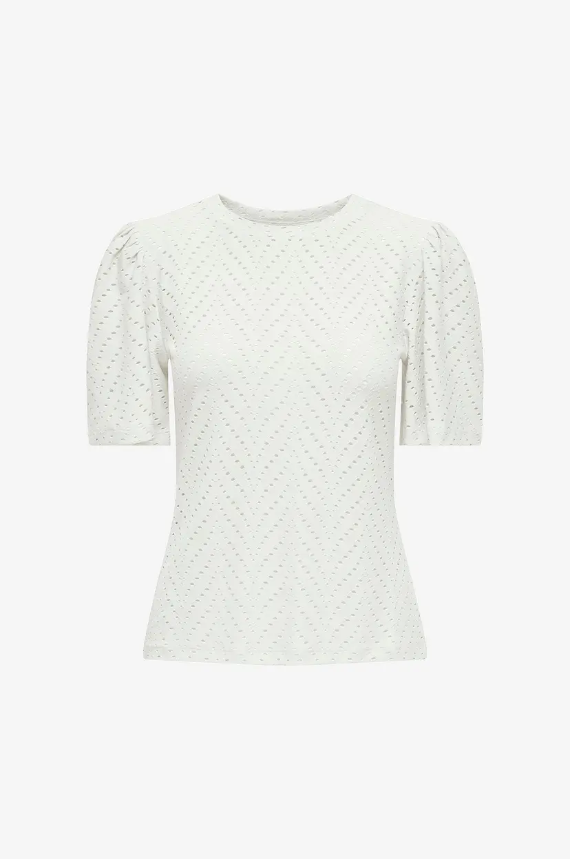 JDY Topp jdyCarla Cathinka S/S Top Jrs - Hvit
