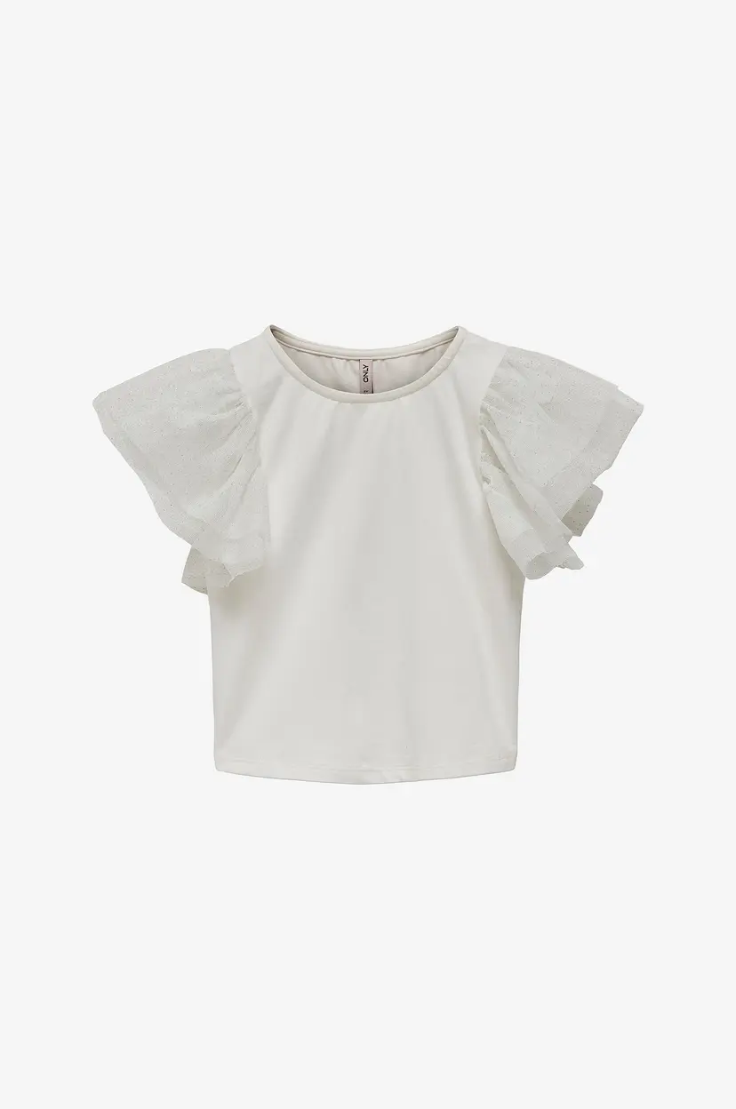 Kids Only Topp kmgSine S/L Glitter Top Jrs - Hvit
