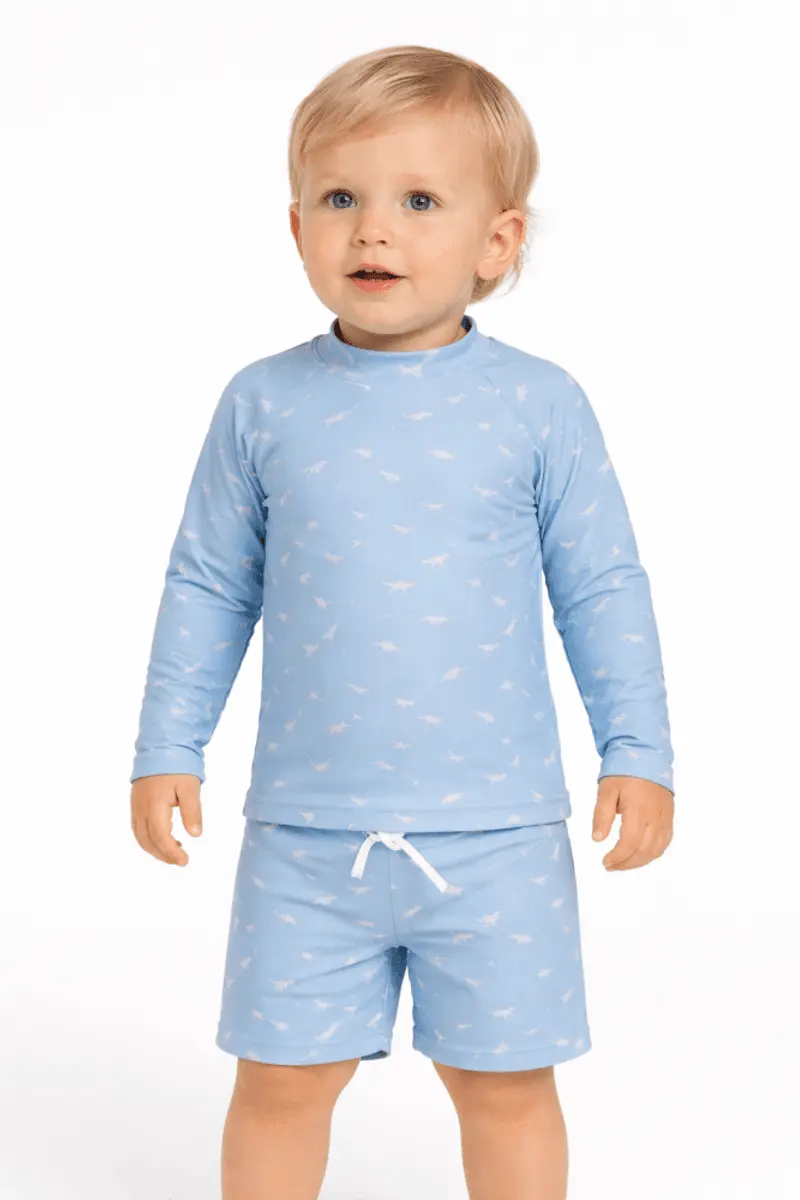 Bablegøye Bablegøye UV Longsleeve Swimtop, Dusty Blue (UPF 50+)