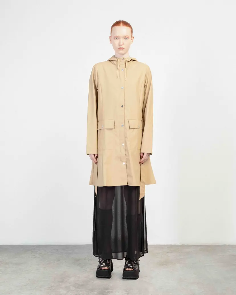 Rains Rains Curve Long Jacket Beige Trench Coat