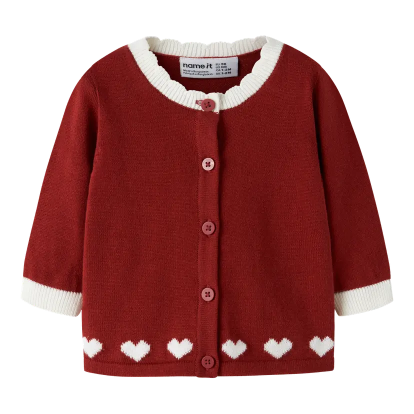 NAME IT Name It - Julecardigan Baby Ralbo Red Dahlia