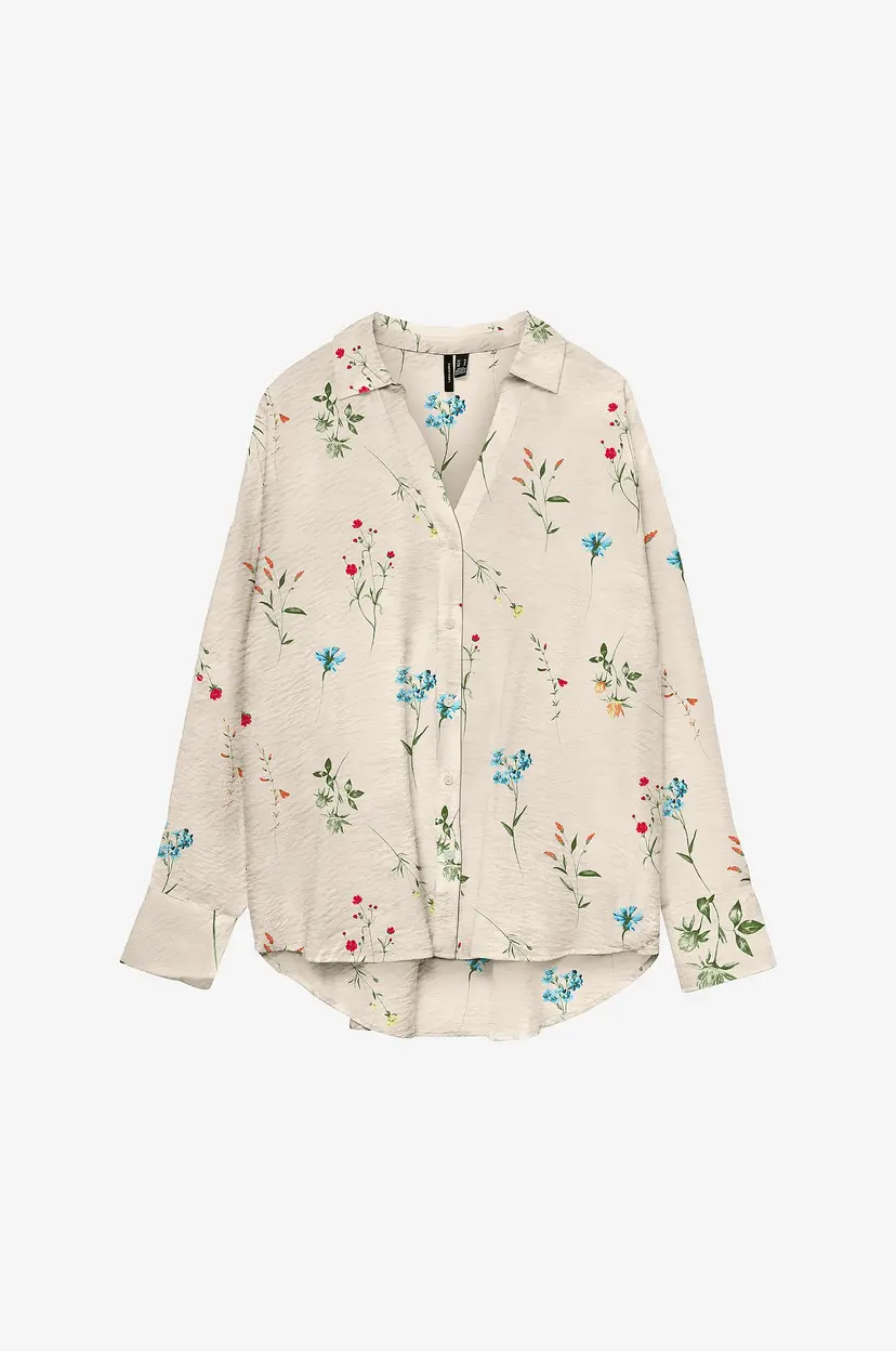 Vero Moda Skjorte vmJosie LS Oversize Shirt Wvn GA - Beige