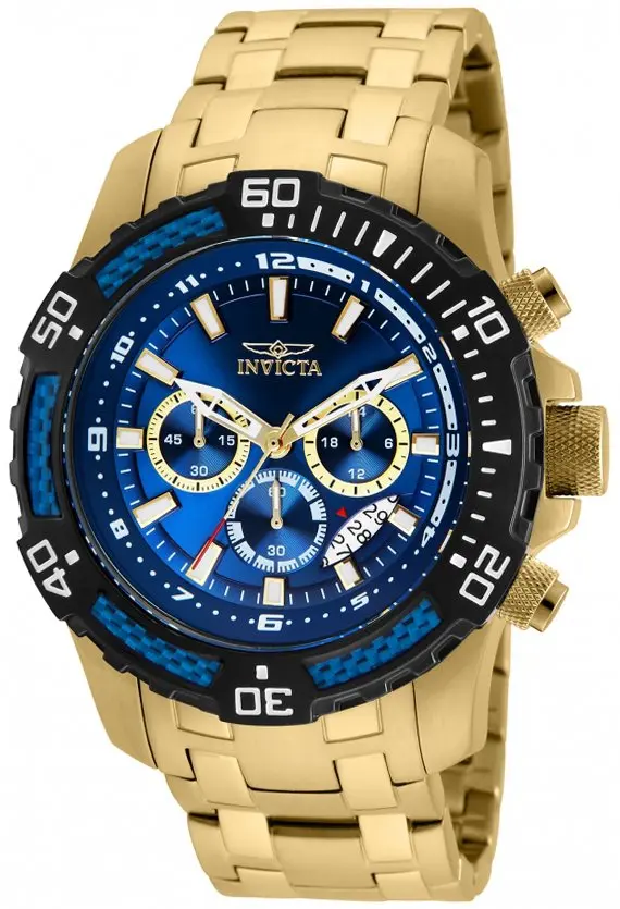 Invicta Invicta Herreklokke 24856 Pro Diver Blå/Gulltonet stål Ø51 mm