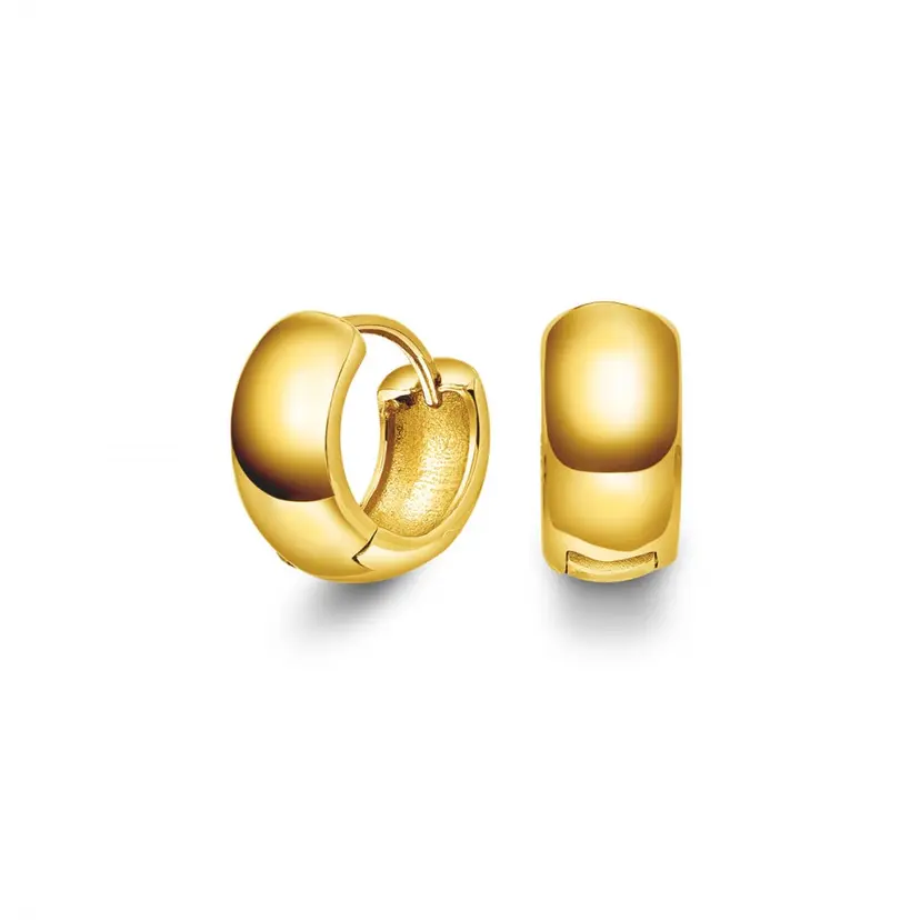 Arne Nordlie Arne Nordlie - Guldbelagte sølv creoler i bredt design, 14mm - 68708-07