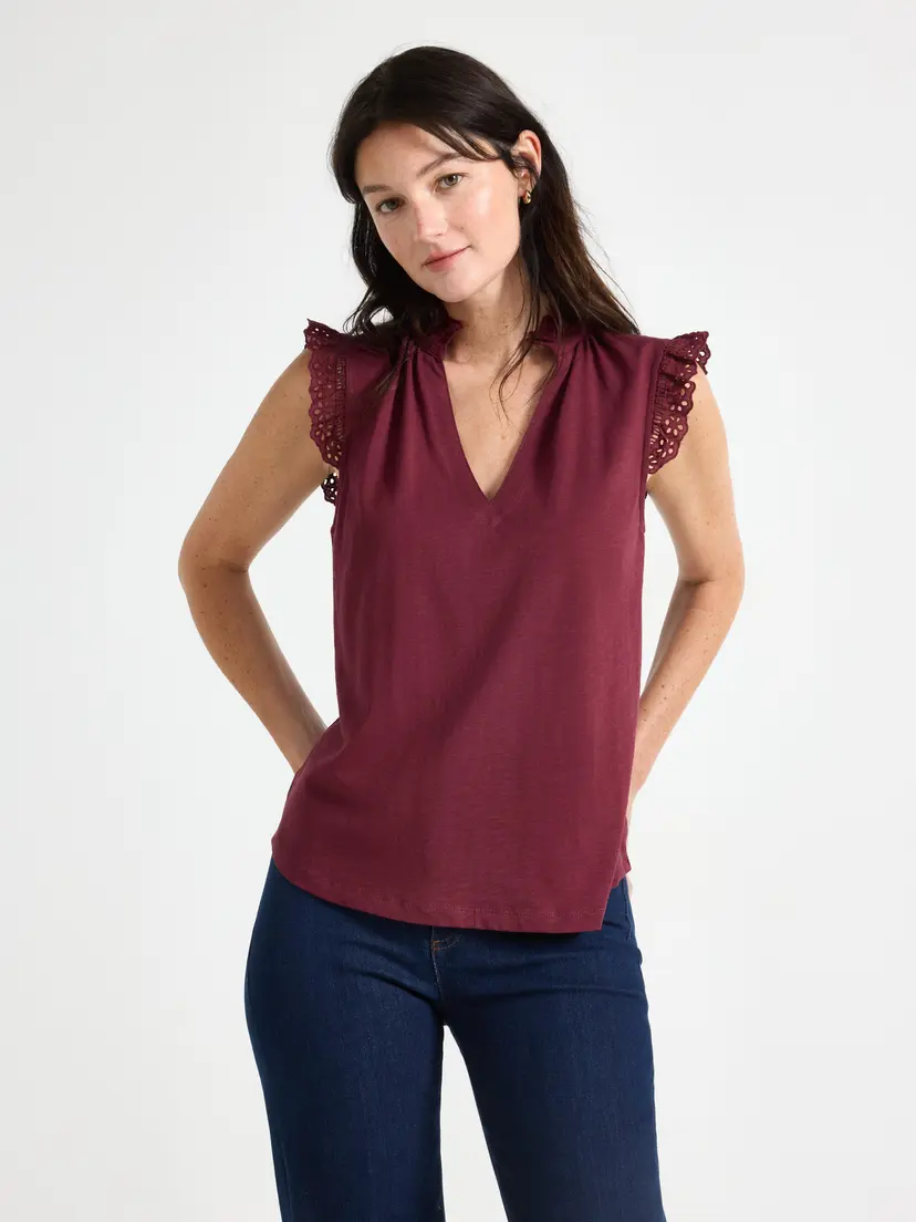 Lindex Topp med broderie anglaise
